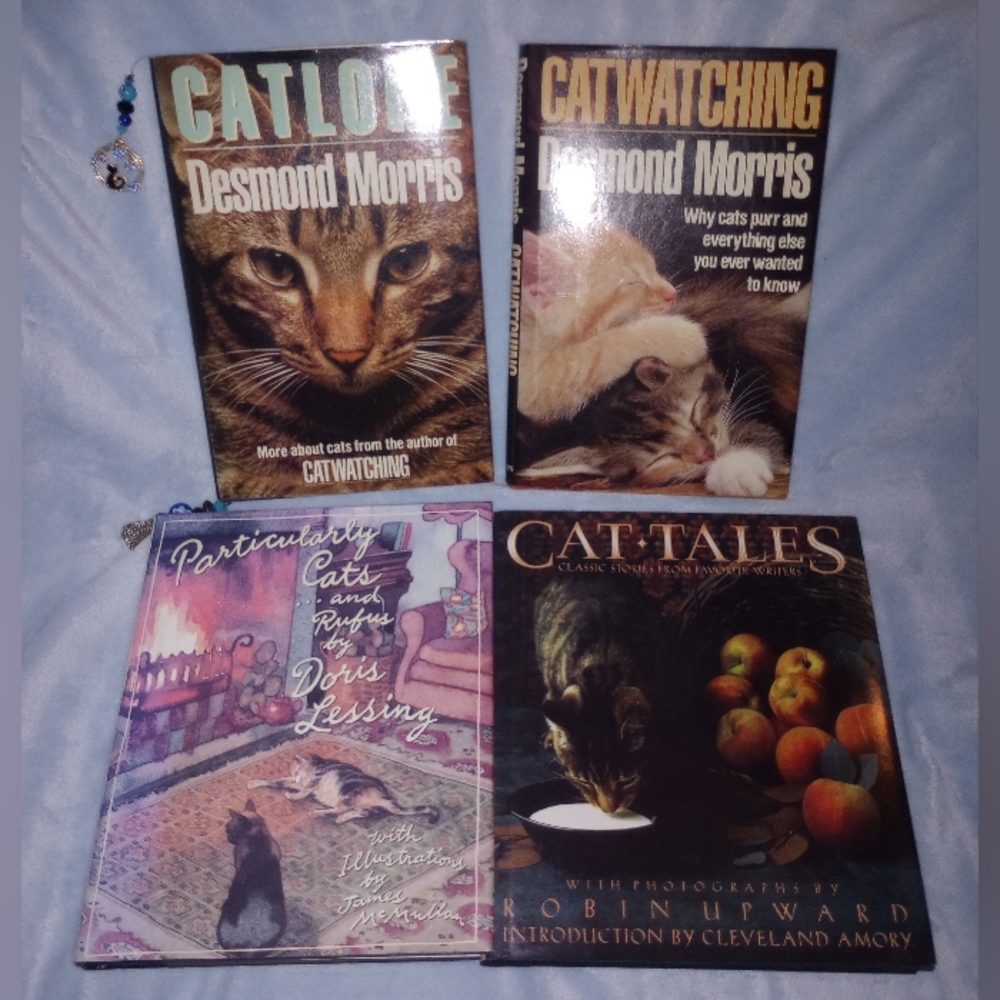 Cat Books Beaded Bookmarker Cat Lore Cat Watching by Desmond Morris Cat Tales